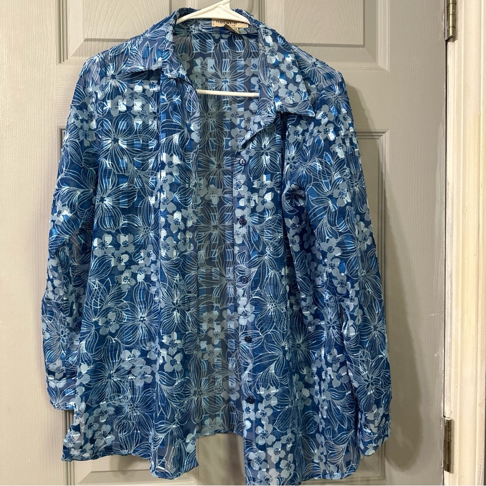 Notations Blue Floral Blouse